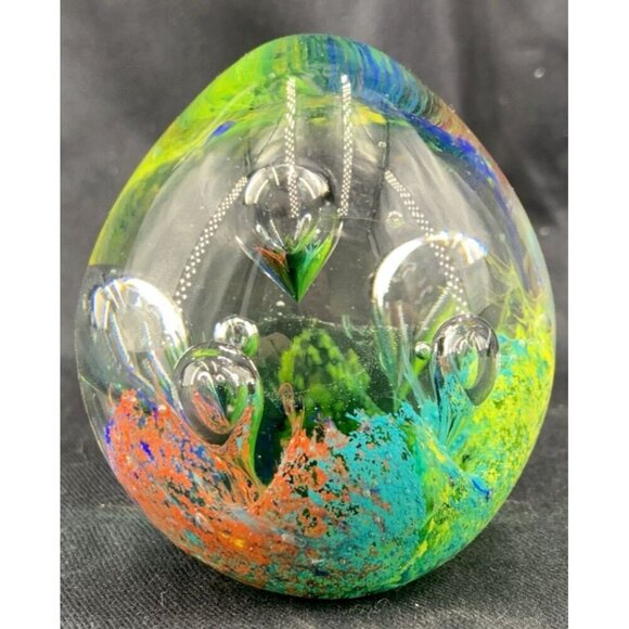 Paperweight Controlled Bullicante Bubbles Fireworks Hand Blown 3" Tall - Picture 1 of 6